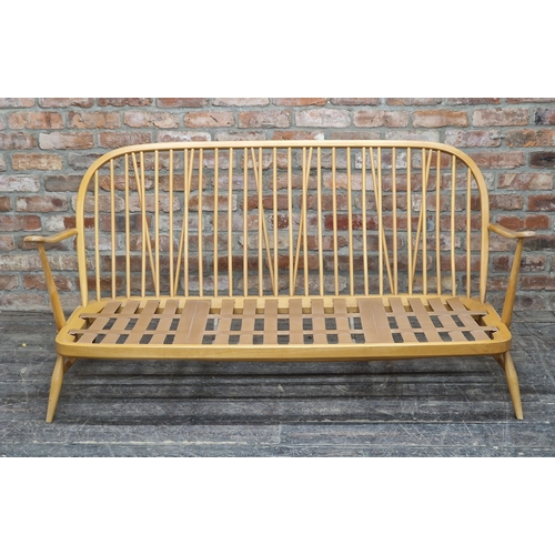 1274 - Ercol - Vintage Windsor three seat sofa with loose cushions, H 82cm x W 173cm x D 63cm