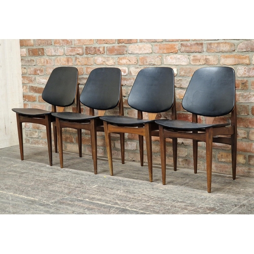 1170 - Elliots of Newbury - set of four Mid-Century teak dining chairs, H 80cm (4)