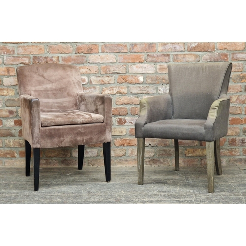 1186 - Two contemporary upholstered chairs, H 91cm (2)