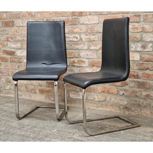 1189 - Pair of Italian chrome and faux leather chairs, H 95cm (2)