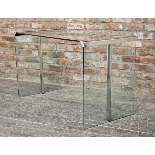 1199 - Gallotti and Radice - Italian chrome and glass table, H 74m x W 120cm x D 60cm