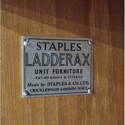 1201 - Robert Heal for Staples - Ladderax - A vintage teak modular wall unit to include three cabinets and ... 