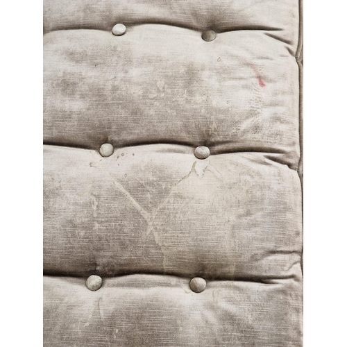 1216 - Johnathan Adler - Pair of Lampert sofas with velvet button back upholstery, H 79cm x W 216cm x D 87c... 