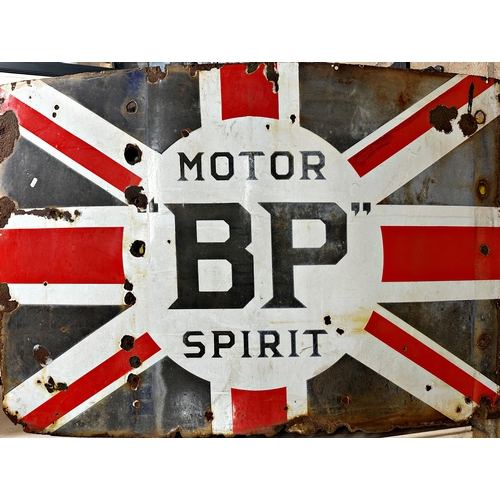 1074 - Advertising - BP Motor Spirit, Union Jack large enamel sign, 91 x 138cm