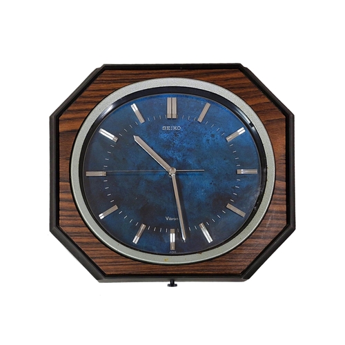 1596 - Retro MCM Seiko Vibron wall clock, working, 30cm x 24cm