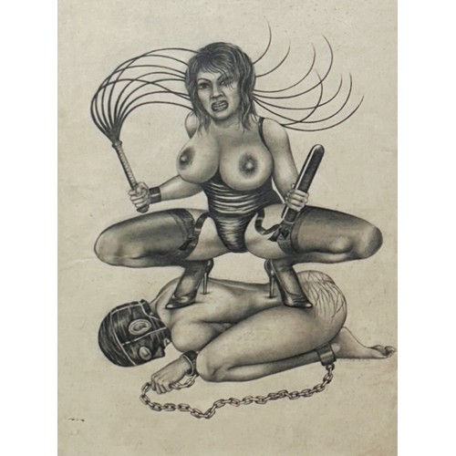 1498 - W Ahaspher (20th century) - Erotic study, signed and dated 1941, London, graphite, 35 x 21cm, framed