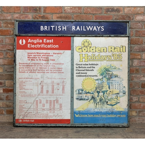 1060 - Advertising - large British Railways 'Anglia East Electrification' and 'Golden Rail Holidays 83' not... 