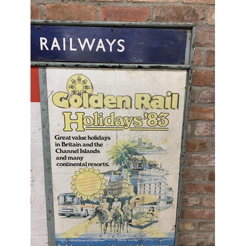 1060 - Advertising - large British Railways 'Anglia East Electrification' and 'Golden Rail Holidays 83' not... 