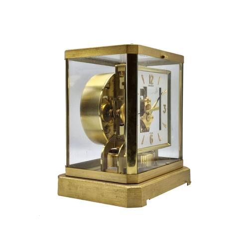 1604 - Jaeger Le-Coultre 'Atmos' clock, lacquered brass case, serial 233491, 23.5cm high x 21cm wide