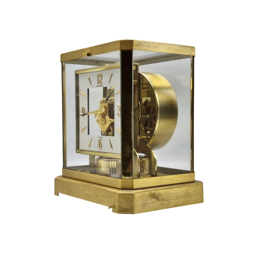 1604 - Jaeger Le-Coultre 'Atmos' clock, lacquered brass case, serial 233491, 23.5cm high x 21cm wide