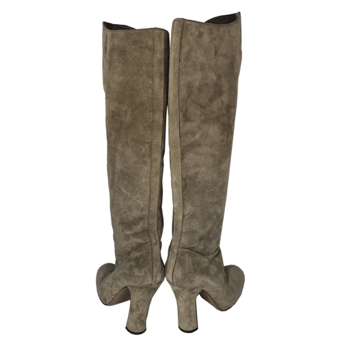 105 - Vivienne Westwood knee high beige suede dolly boots, size 40, with original box