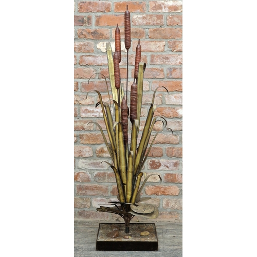 1279 - Maison Jansen - Vintage Bulrush and waterlilies sculpture, H 144cm