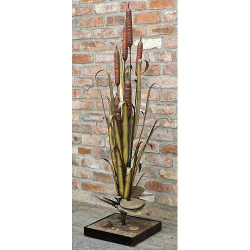 1279 - Maison Jansen - Vintage Bulrush and waterlilies sculpture, H 144cm