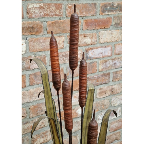 1279 - Maison Jansen - Vintage Bulrush and waterlilies sculpture, H 144cm