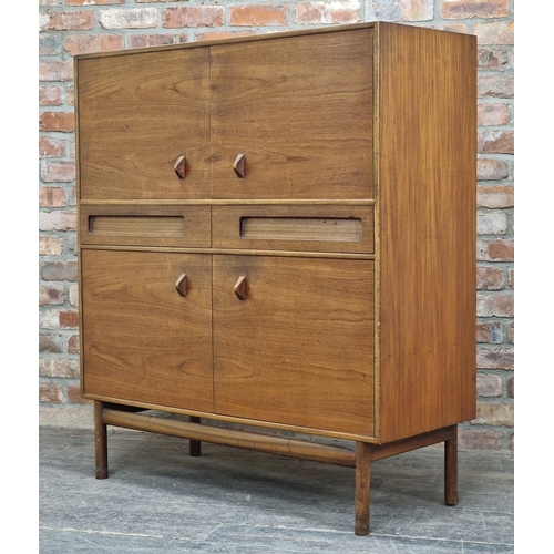 1281 - A.H. McIntosh & Co Ltd - Vintage teak drinks / cocktail cabinet with fitted interior H 128cm x W 112... 