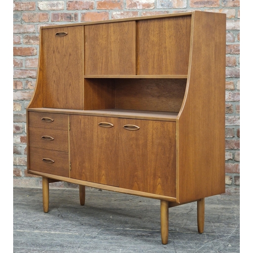 1284 - Jentique - Vintage teak highboard, H 127.5cm x W 137cm x D 40.5cm