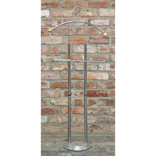 1325 - Vintage chrome valet stand, H 125cm