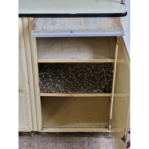 1346 - Vintage Industrial - mid-century aluminium kitchen cabinet, H 188cm x W 106cm x D 52cm