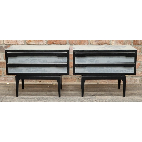 1354 - Pair of Italian mid century bedside tables, 46.5cm H x 60cm W