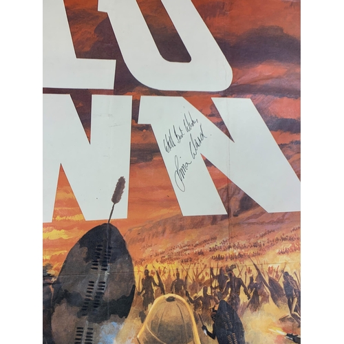 412 - Original 1979 'Zulu Dawn' British quad film poster, signed by director Douglas Hickox and Simon Ward... 