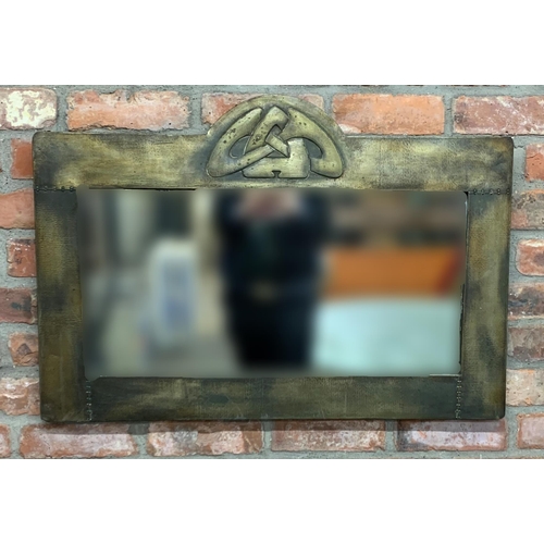 1621 - Liberty brass framed mirror, with Celtic knot and rivets, 62 x 89cm