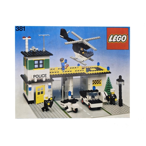 1597 - Original vintage Lego Town 381 boxed Police Station in original box with instructions. predominantly... 