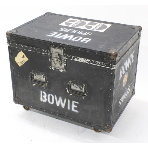 150 - David Bowie interest - exceptional heavy duty flight case on wheels, bearing 'Bowie', 'Spiders', 'Gr... 