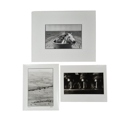 1528 - Christophe Mourthé (b. 1959, French) - three black and white cowboy related photographs, one signed ... 