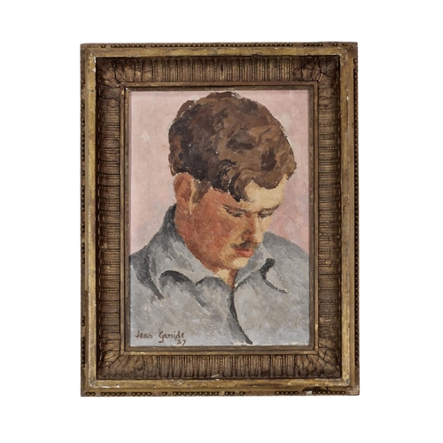 1506 - Jean Garside (20th century) -bust portrait of a sleeping man, signed and dated 1937, oil on canvas, ... 