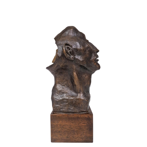 1382 - Michael Ayrton (1921-1975) - 'Captive', double sided bronze bust with a further head fitted in the c... 