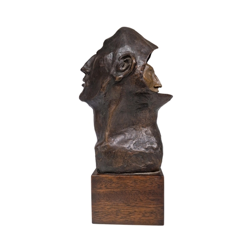 1382 - Michael Ayrton (1921-1975) - 'Captive', double sided bronze bust with a further head fitted in the c... 