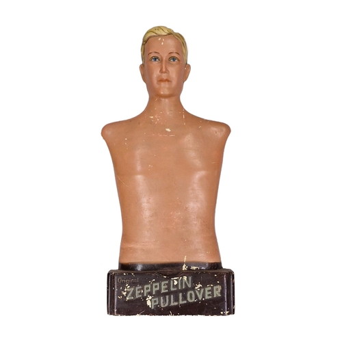 1041 - Advertising - original Zeppelin Pullover, fibreglass shop display in the form of a bust of a gentlem... 