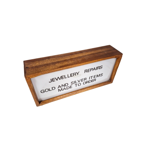 1045 - Jewellery repairs shopfront light box sign, 'Gold And Silver Items Made To Order', 37cm x 17cm x 10c... 