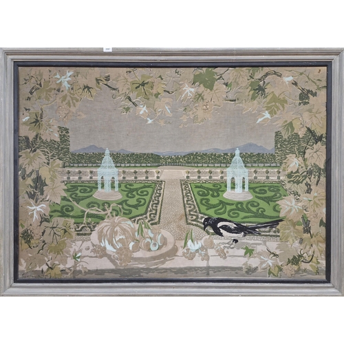 1541 - Roger Chapelain-Midy (1904-1992, French) - 'Gardens of Versailles', signed, work on textile, 97 x 14... 