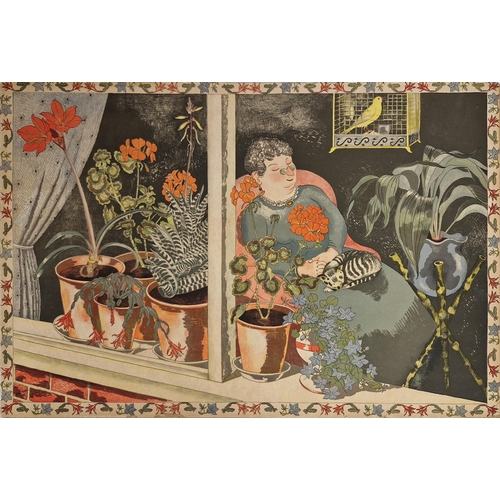 1542 - John Nash (1893-1977) 'Window Plants', circa 1945, from the Baynard Press School Prints, colour lith... 