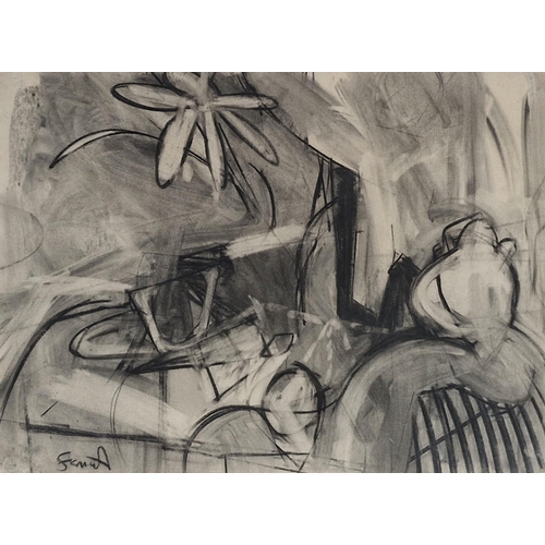 1539 - In the manner of Stanley William Hayter (1901-1988) - Organic forms, indistinctly signed, charcoal, ... 