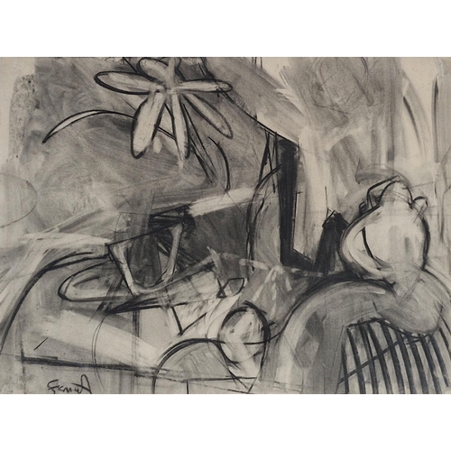 1539 - In the manner of Stanley William Hayter (1901-1988) - Organic forms, indistinctly signed, charcoal, ... 