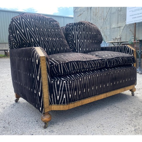 1368 - Harry and Lou Epstein - art deco three piece lounge suite comprising two seat sofa and pair of loung... 