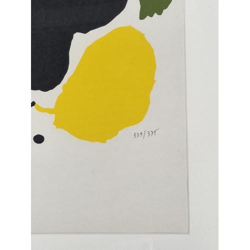 562 - Abstract Miro screen print, number 339/375, framed 94cm x 63cm