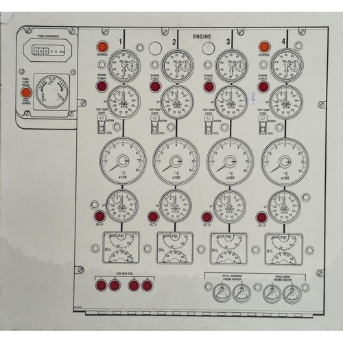 575 - Quantity of vintage airplane aviation control panel wooden boards, largest 86cm x 46cm (6)