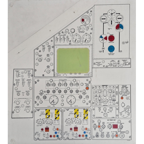 575 - Quantity of vintage airplane aviation control panel wooden boards, largest 86cm x 46cm (6)