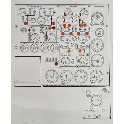 575 - Quantity of vintage airplane aviation control panel wooden boards, largest 86cm x 46cm (6)