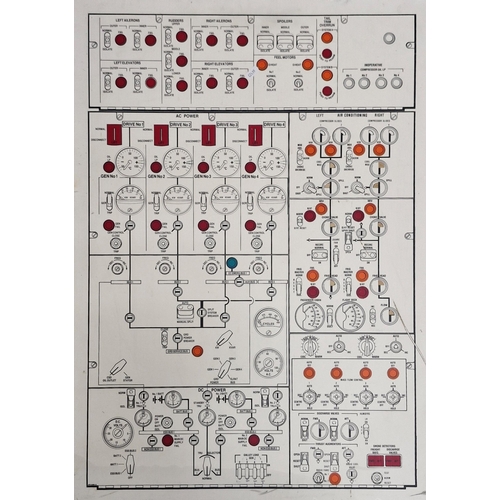 575 - Quantity of vintage airplane aviation control panel wooden boards, largest 86cm x 46cm (6)