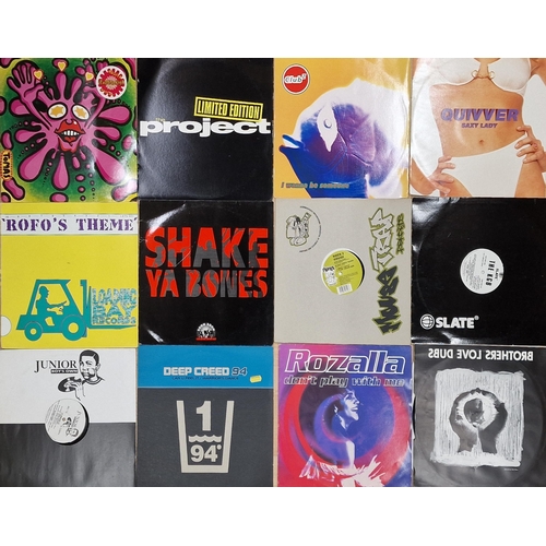 340 - DJ vinyl collection 1989-1996 - collection of approximately 100 mixed Happy House and Funky House to... 