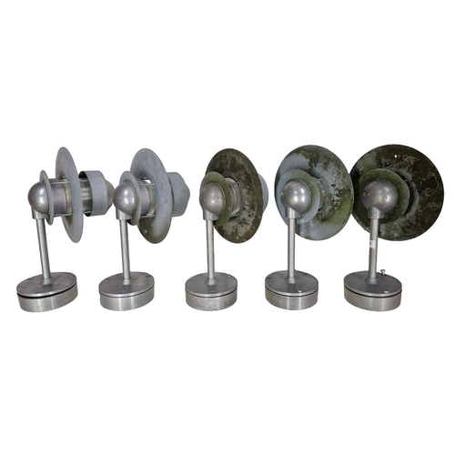 1134 - Quantity of Louis Poulson Albertslund short arm galvanised industrial style wall lights, 45cm x 25cm... 