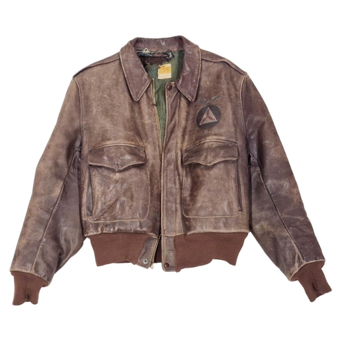 116 - Exceptional WWII brown leather CAP (Civil Air Patrol) flying jacket, labelled 'J. Sullivan C.A.P' to... 