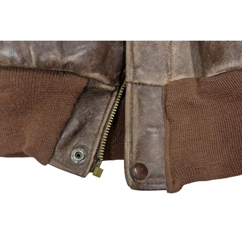 116 - Exceptional WWII brown leather CAP (Civil Air Patrol) flying jacket, labelled 'J. Sullivan C.A.P' to... 