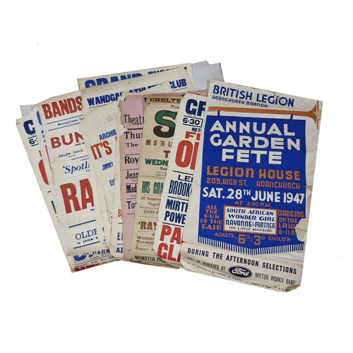 601 - Quantity of vintage wartime and post war promotional theatre posters, to include Garrison Theatre, G... 