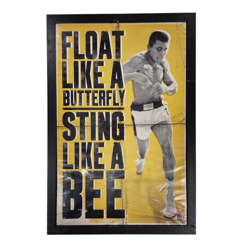 581 - Muhammad Ali 'Float Like A Butterfly Sting Like A Bee' poster, 98cm x 67cm, framed