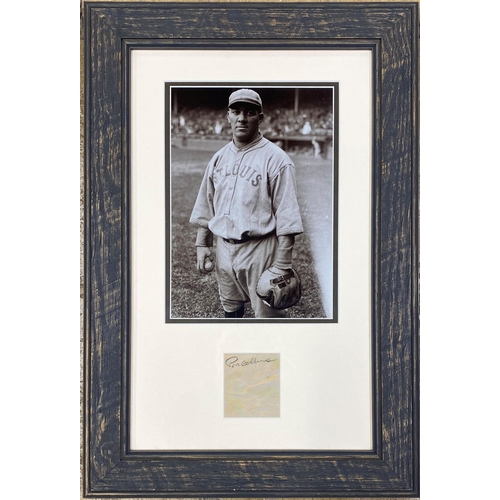 526 - Baseball - Pat Collins autograph and black and white photograph, the photograph 28 x 20cm, mounted i... 